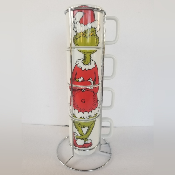 Dr Seuss The Grinch Christmas Stackable Mug Set Of 4 - Picture 1 of 6